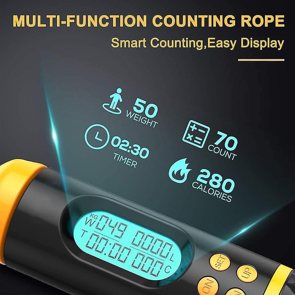 Jump Rope, Digital Weighted Ropeless Skipping Rope, Adjustable Cordless Jumping Rope For Home Fitness Exercise Training For Women Men - Image 4