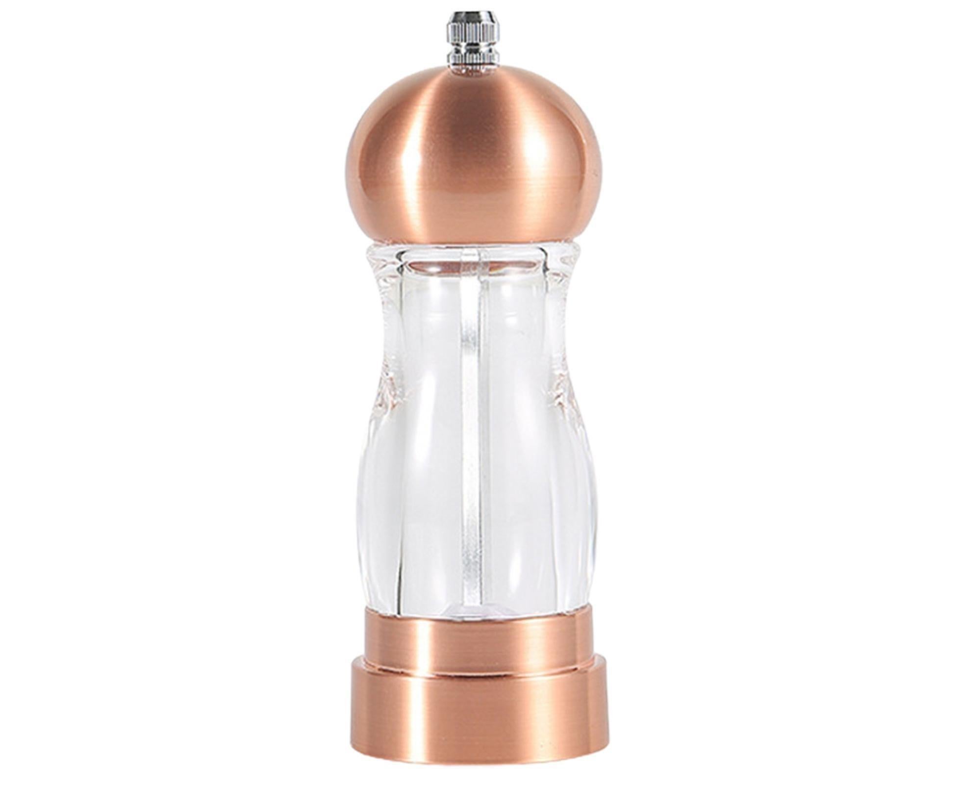 Manual Pepper Mill Multifunctional Acrylic Comfortable Touch Salt Shaker for Kitchen-Golden - Image 2