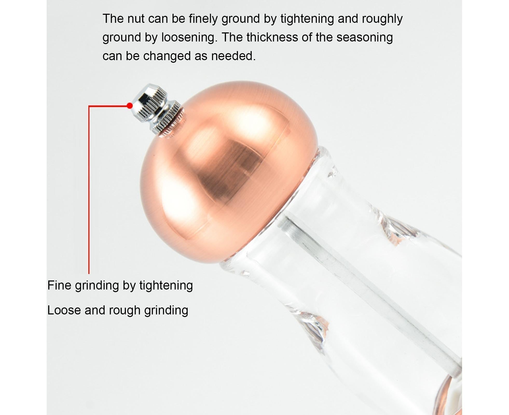 Manual Pepper Mill Multifunctional Acrylic Comfortable Touch Salt Shaker for Kitchen-Golden - Image 7