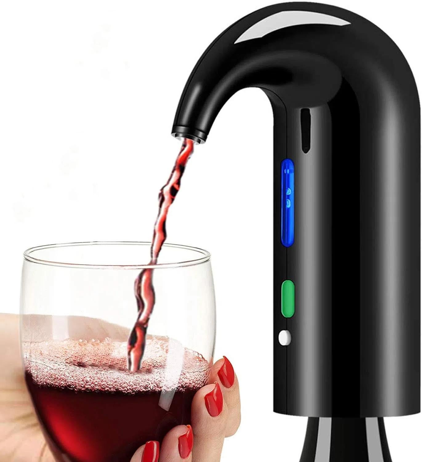 Wine Aerator Electric Wine Decanter One Touch Red - White Wine Accessories Aeration Work with Wine Opener for Beginner Enthusiast - Spout Pourer - Wine Preserver - Black - Image 1