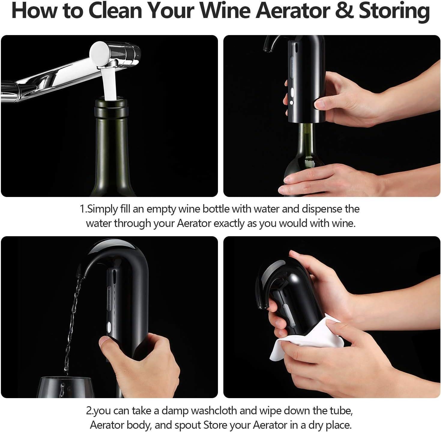 Wine Aerator Electric Wine Decanter One Touch Red - White Wine Accessories Aeration Work with Wine Opener for Beginner Enthusiast - Spout Pourer - Wine Preserver - Red - Image 6