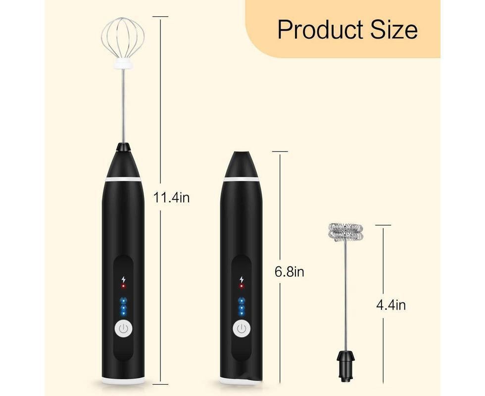 Electric milk frother,USB rechargeable milk frother 2 in 1 Hand-held battery-operated milk frother - Image 4