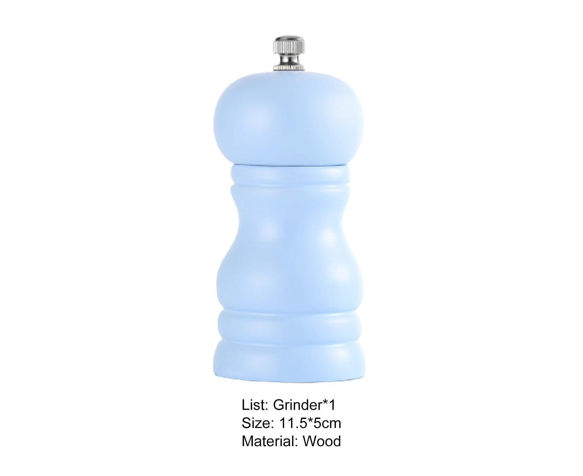 Pepper Grinder Food Grade Rust-proof Wood Handheld Pepper Salt Condiment Grinder for Home-Blue - Image 6