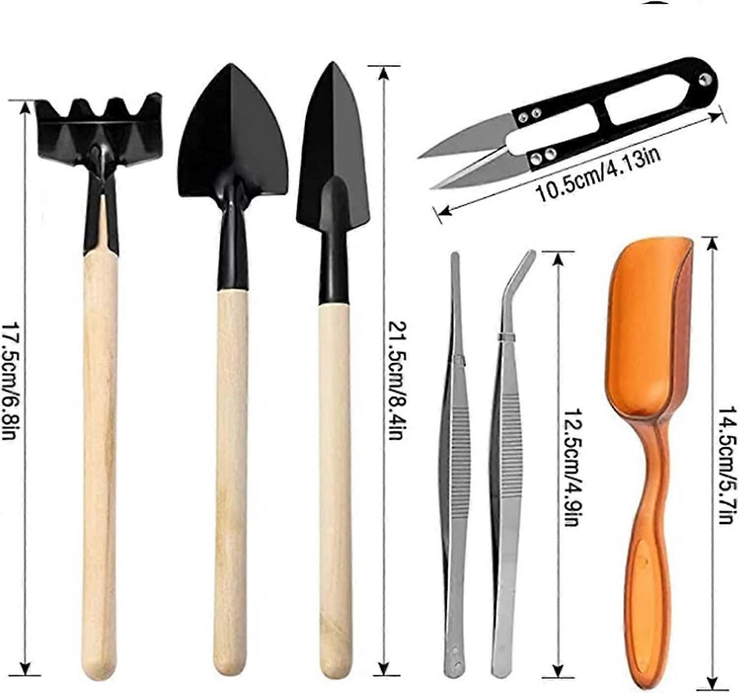 12 Pcs Gardening Tool Set Succulent Tool Kit,Houseplant Rake Mini Gardening Hand Tools,Small Shovel/Rake/Spade - Image 2