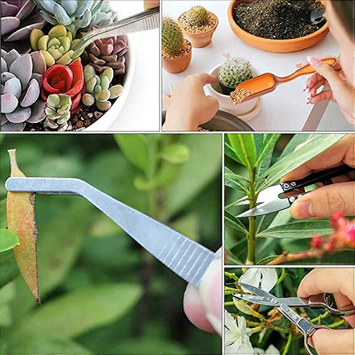 12 Pcs Gardening Tool Set Succulent Tool Kit,Houseplant Rake Mini Gardening Hand Tools,Small Shovel/Rake/Spade - Image 4