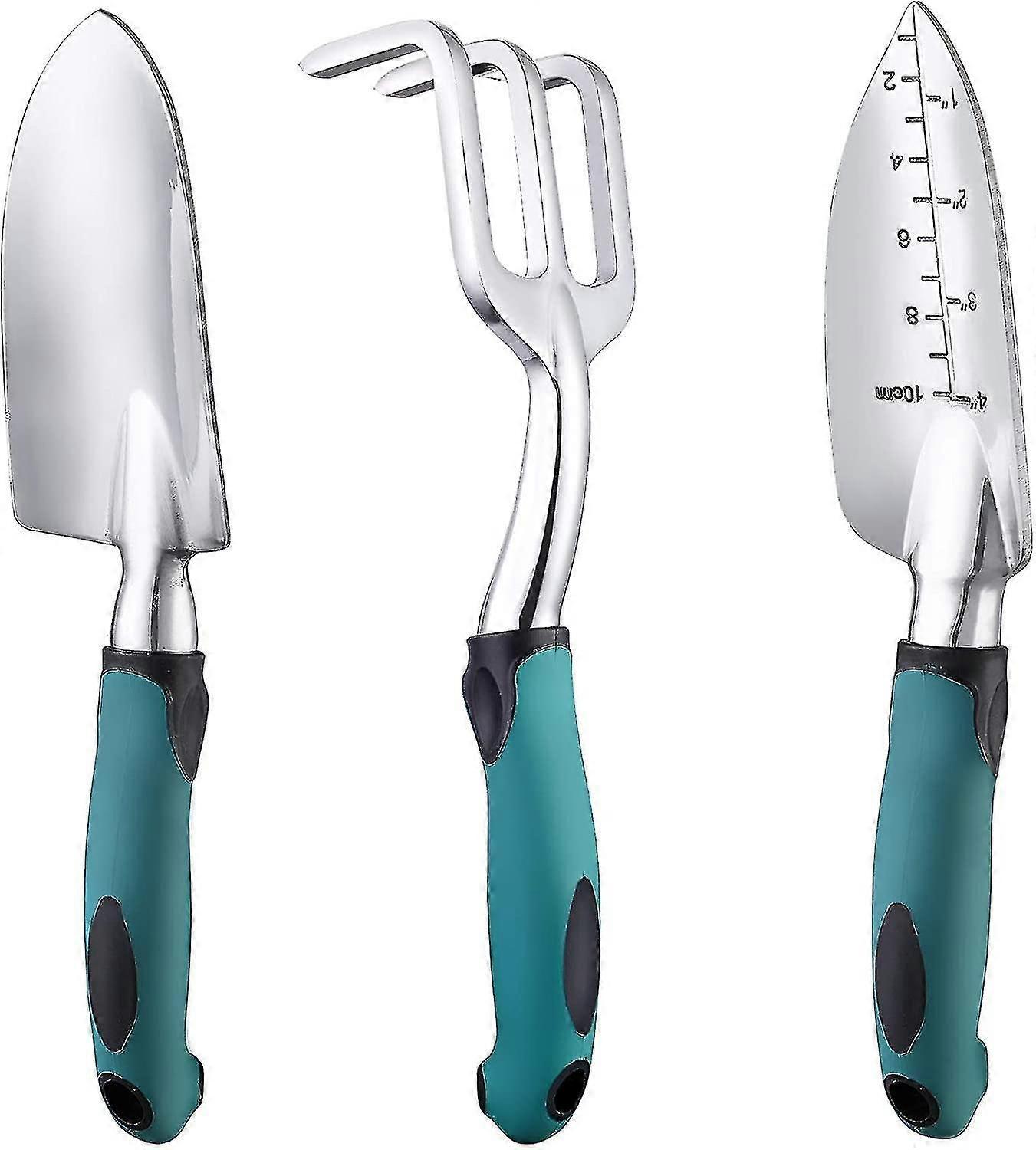 Garden Tool Set, 3-piece Heavy-duty Gardening Tool Cast Aluminum With Soft Rubber Non-slip Handle Durable Garden Hand Tools - Image 1