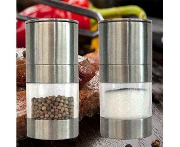Stainless Steel Manual Salt Pepper Mill Grinder Portable Kitchen Muller Tool - Image 3