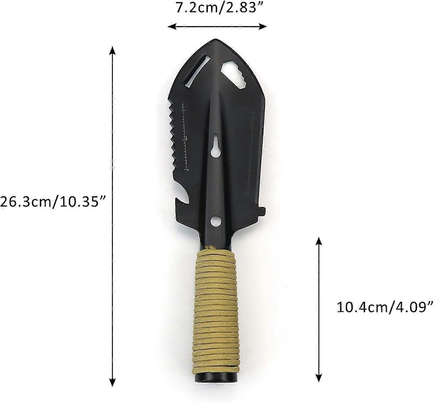 Mini Metal Garden Shovel, Stainless Steel Garden Tool for Garden Shovel, Multi-Tool Garden Shovel for Camping Gadgets, (Black) - Image 4