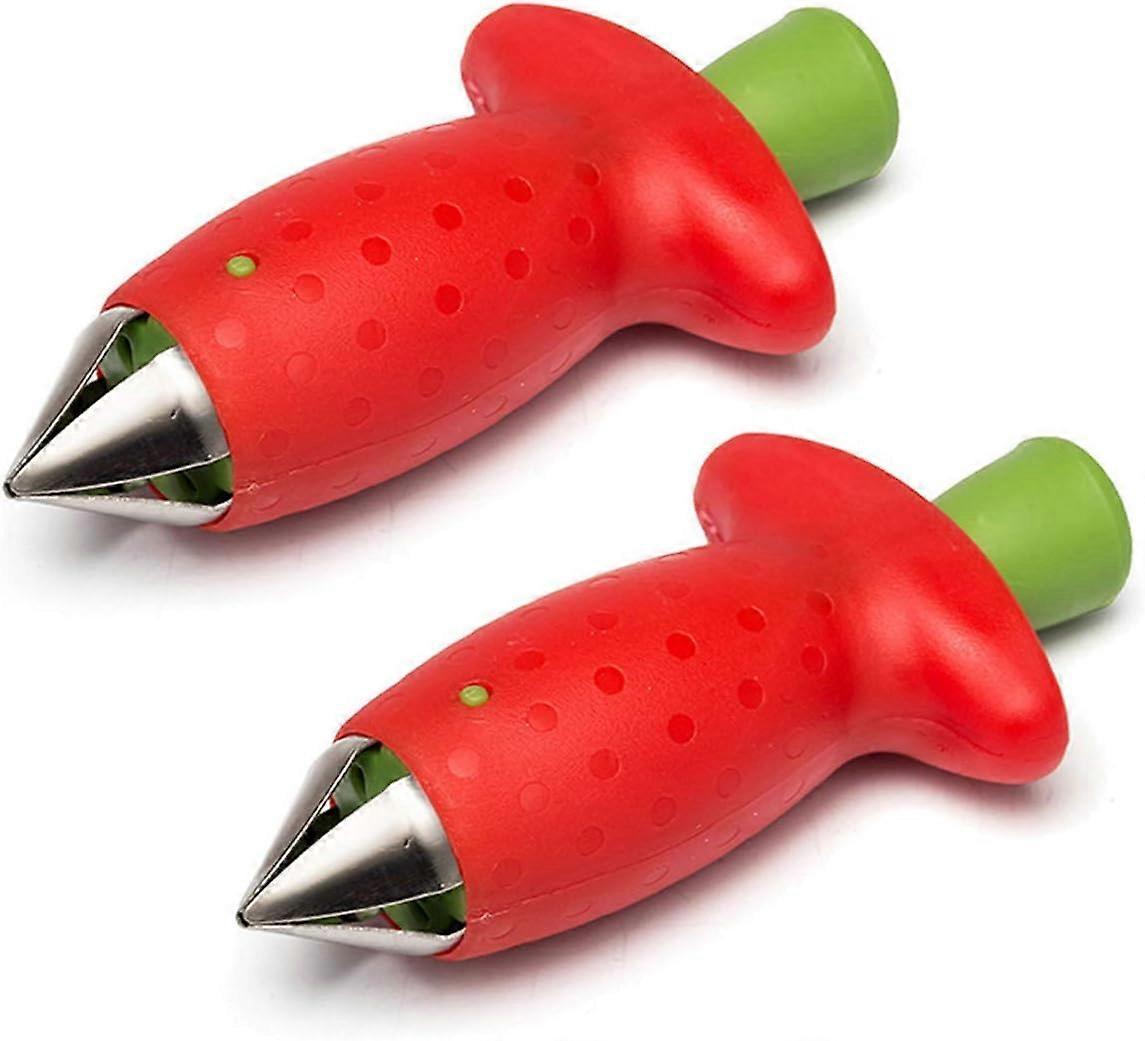 Multi-Claw Strawberry Corer Stainless Steel Plastic Fruit Berry Tomato Vegetable Top Stem Corer Kitchen Aid Corer, 2 Pack - Image 1