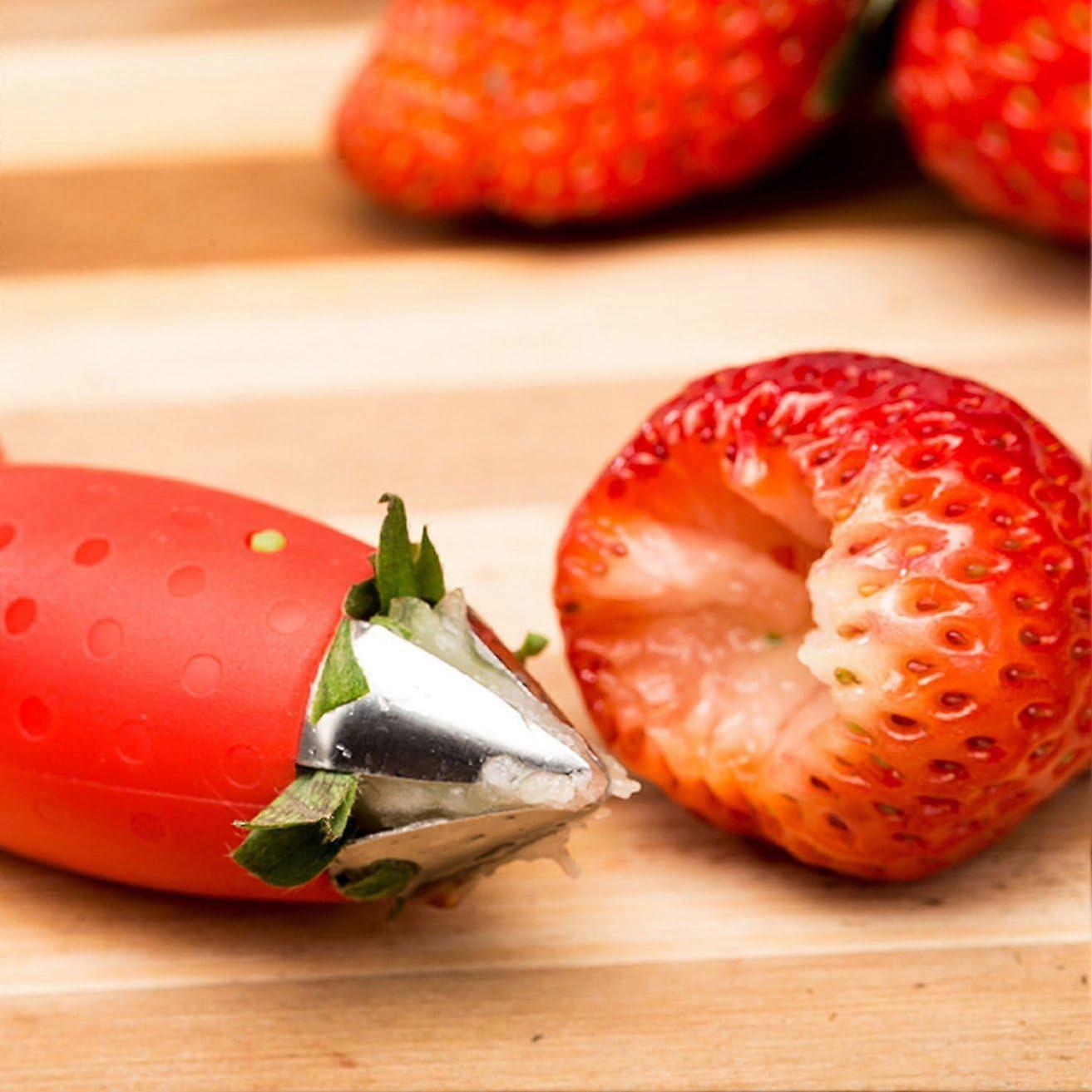 Multi-Claw Strawberry Corer Stainless Steel Plastic Fruit Berry Tomato Vegetable Top Stem Corer Kitchen Aid Corer, 2 Pack - Image 5