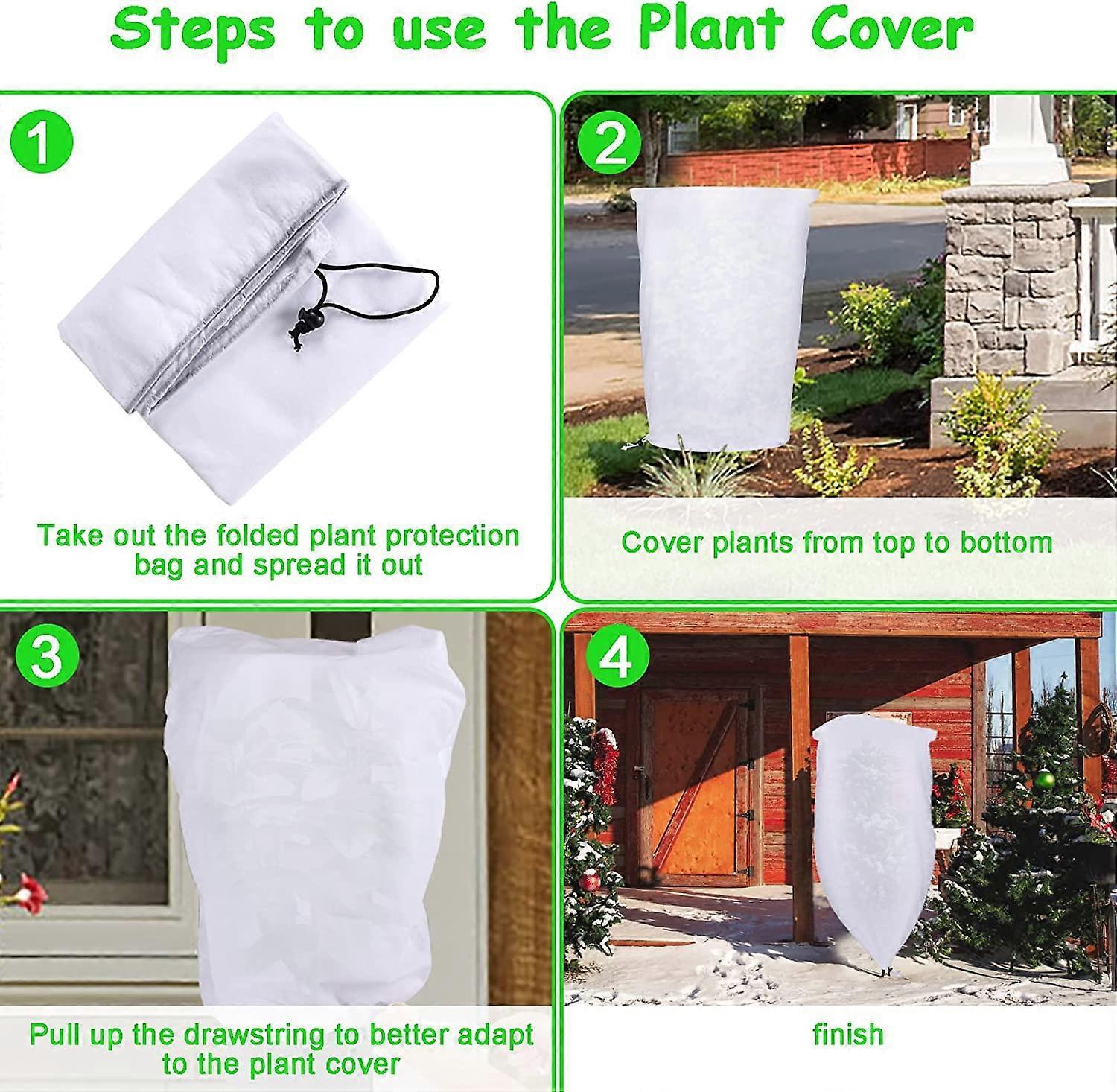 2 Pack Plant Protection Plant Overwintering Cover, Overwintering Protection Veil with Zipper for Trees, Palms, Outdoor Use (80 * 100) - Image 4