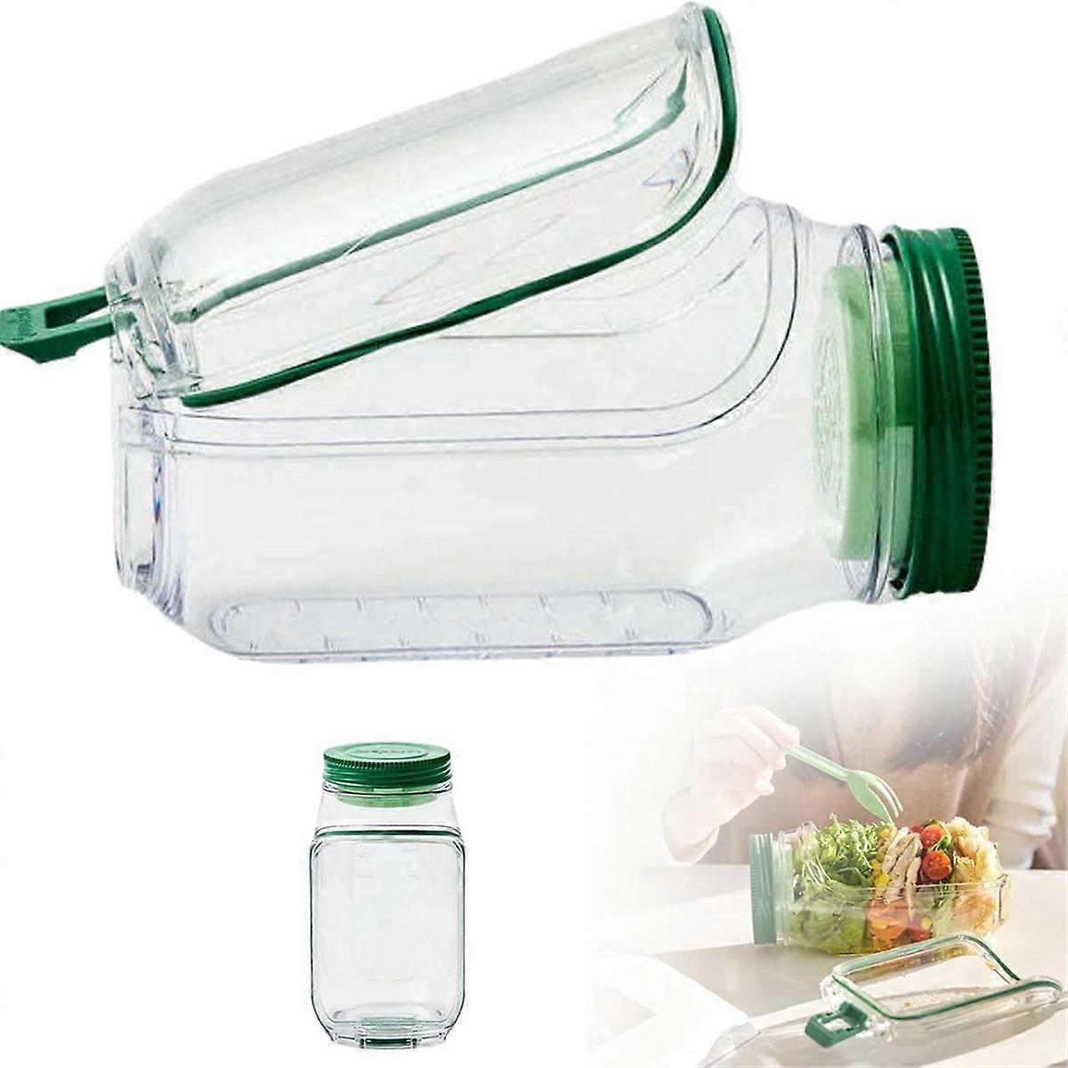 2pcs Salad Jar Set Leakproof Reusable Containers for Meal Prep Wet Dry Separation - Image 5