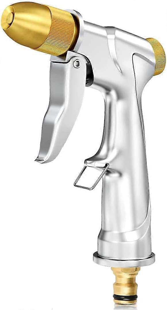 100% heavy metal water spray gun, suitable for gardening and car washing, 100% metal construction, consisting of brass nozzle and zinc alloy body - Image 1