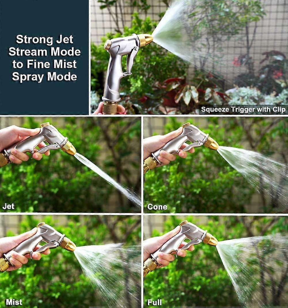 100% heavy metal water spray gun, suitable for gardening and car washing, 100% metal construction, consisting of brass nozzle and zinc alloy body - Image 2