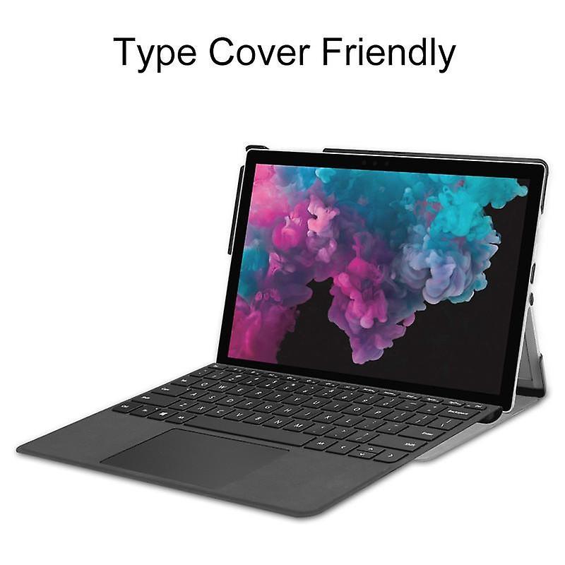 Case Ultra thin folio PU leather shell for Surface Pro 7 Grey - Image 3