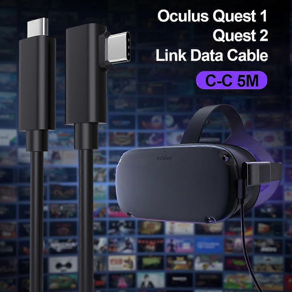 Type A VR Headset Cable for VR Quest 2 5m 90 Degree Right Angle USB 3.2 Gen1 Type-C Cable Support - Image 2