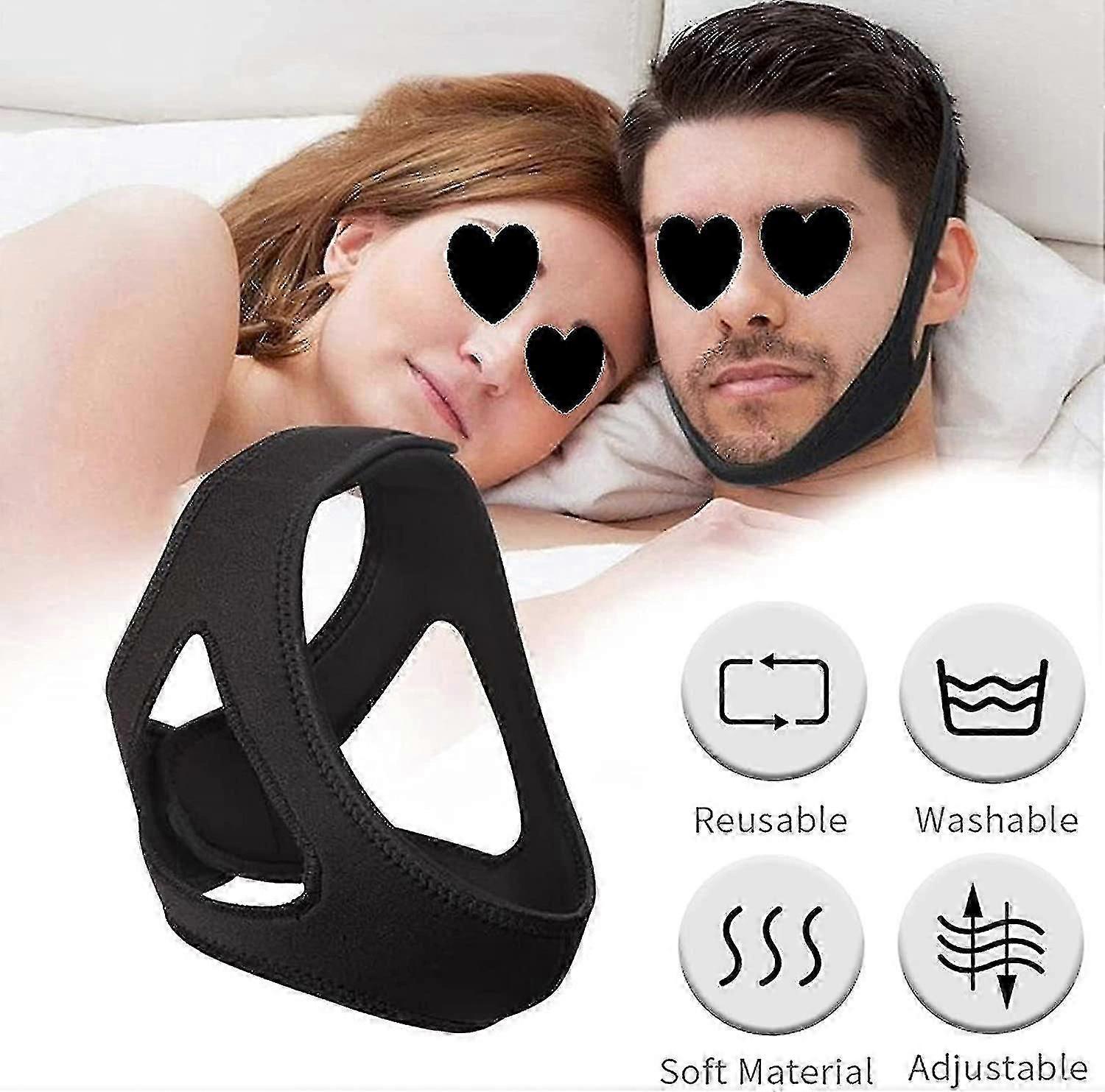 Anti Snoring Chin Strap, Upgrade Stop Snore Chin Strap, Snoring Solution Snore Stopper, Professional Effective Anti Snore Devices Stop Snoring Sleep - Image 3