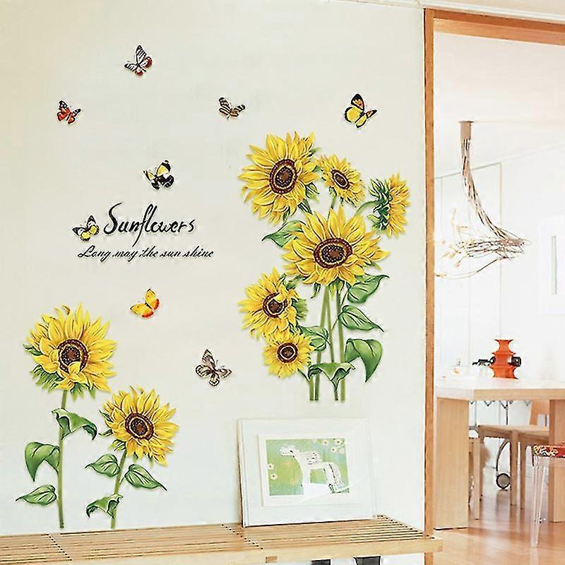 2 Pcs Wall Stickers The Sunflower Wall Stickers Mural Decals For Bedroom Living Room Wall - Image 5