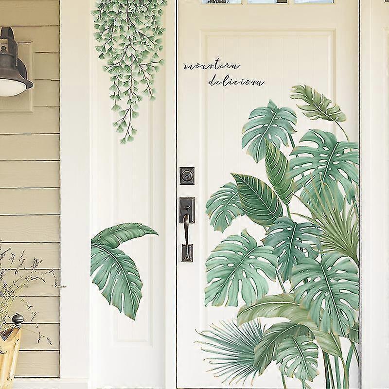 Plant Wall Sticker Back Bamboo Garden Wallpaper Small Fresh Door Decoration Sticker Wall Stickers - Image 2