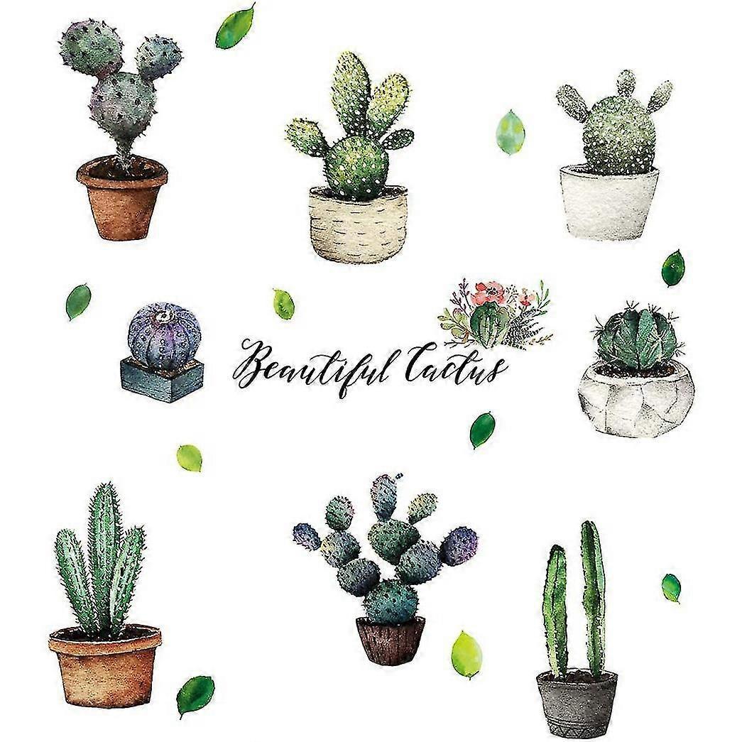 Cactus Potted Wall Stickers Personality Bedroom Dining Kitchen Wardrobe Decorative Wall Stickers(30x60cm) - Image 1