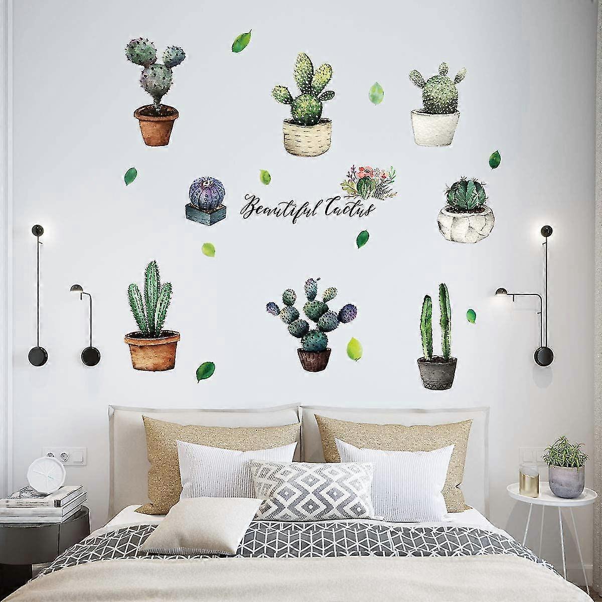 Cactus Potted Wall Stickers Personality Bedroom Dining Kitchen Wardrobe Decorative Wall Stickers(30x60cm) - Image 3