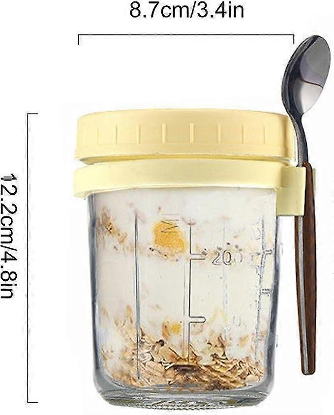 Oats Jars with Lids & Spoon Breakfast On The Go Cups Airtight Large Storage Jars - Image 4