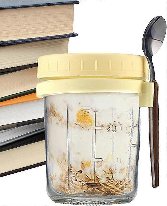 Oats Jars with Lids & Spoon Breakfast On The Go Cups Airtight Large Storage Jars - Image 5