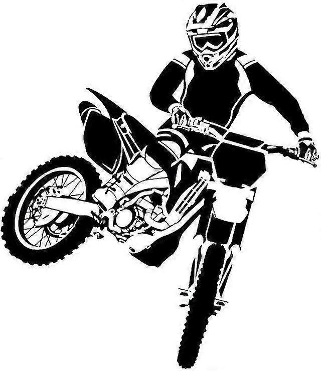 Motorbike Wall Stickers Self Adhesive Pvc Dirt Bike Wall Decal Bedroom Decor Black 58x68cm Dirt Bike Wall Sticker (black) - Image 1