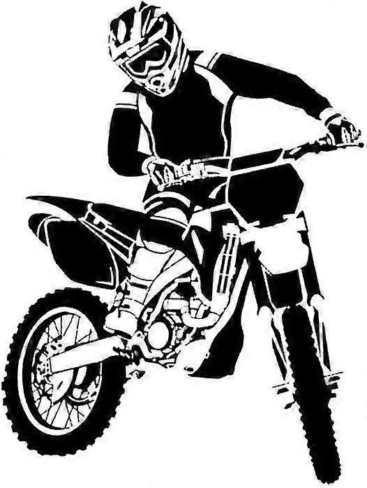 Motorbike Wall Stickers Self Adhesive Pvc Dirt Bike Wall Decal Bedroom Decor Black 58x68cm Dirt Bike Wall Sticker (black) - Image 3