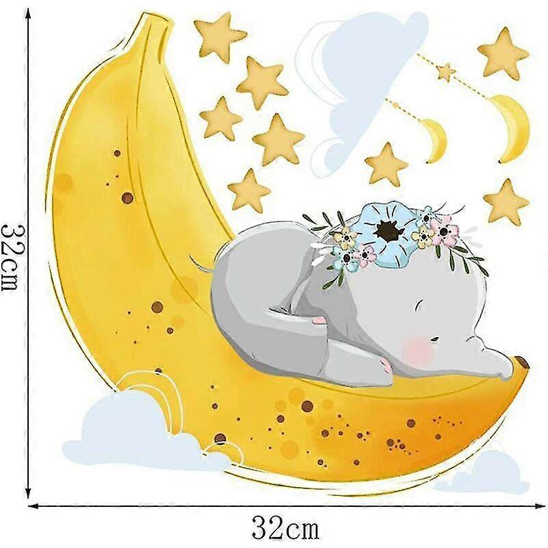 Flying Elephant Wall Decal Animal With Cloud Moon Star Wall Sticker Dumbo - Image 5