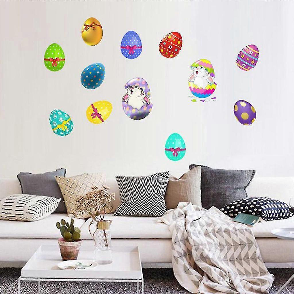 Easter Window Sticker Rabbit Bunny Eggs Wall Stickers Window Decal Diy Wallpaper - Image 2