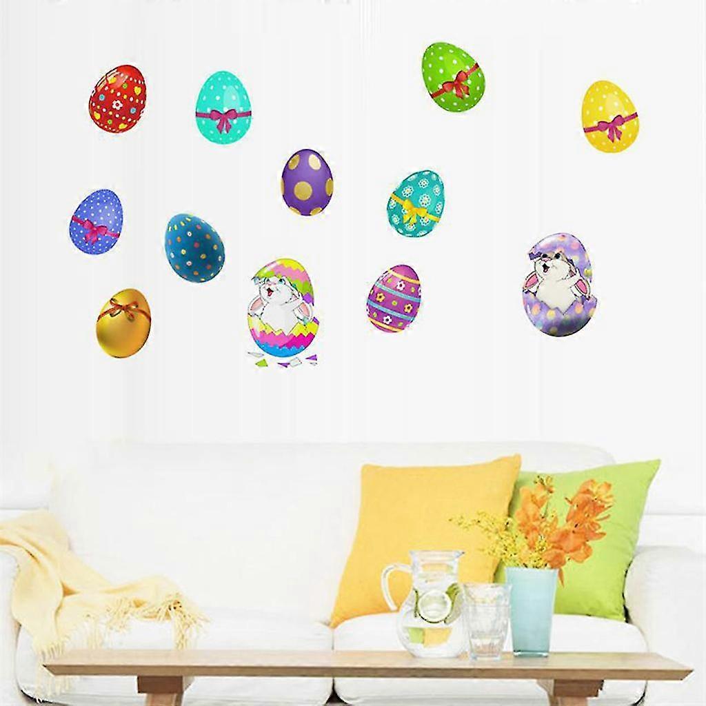 Easter Window Sticker Rabbit Bunny Eggs Wall Stickers Window Decal Diy Wallpaper - Image 3