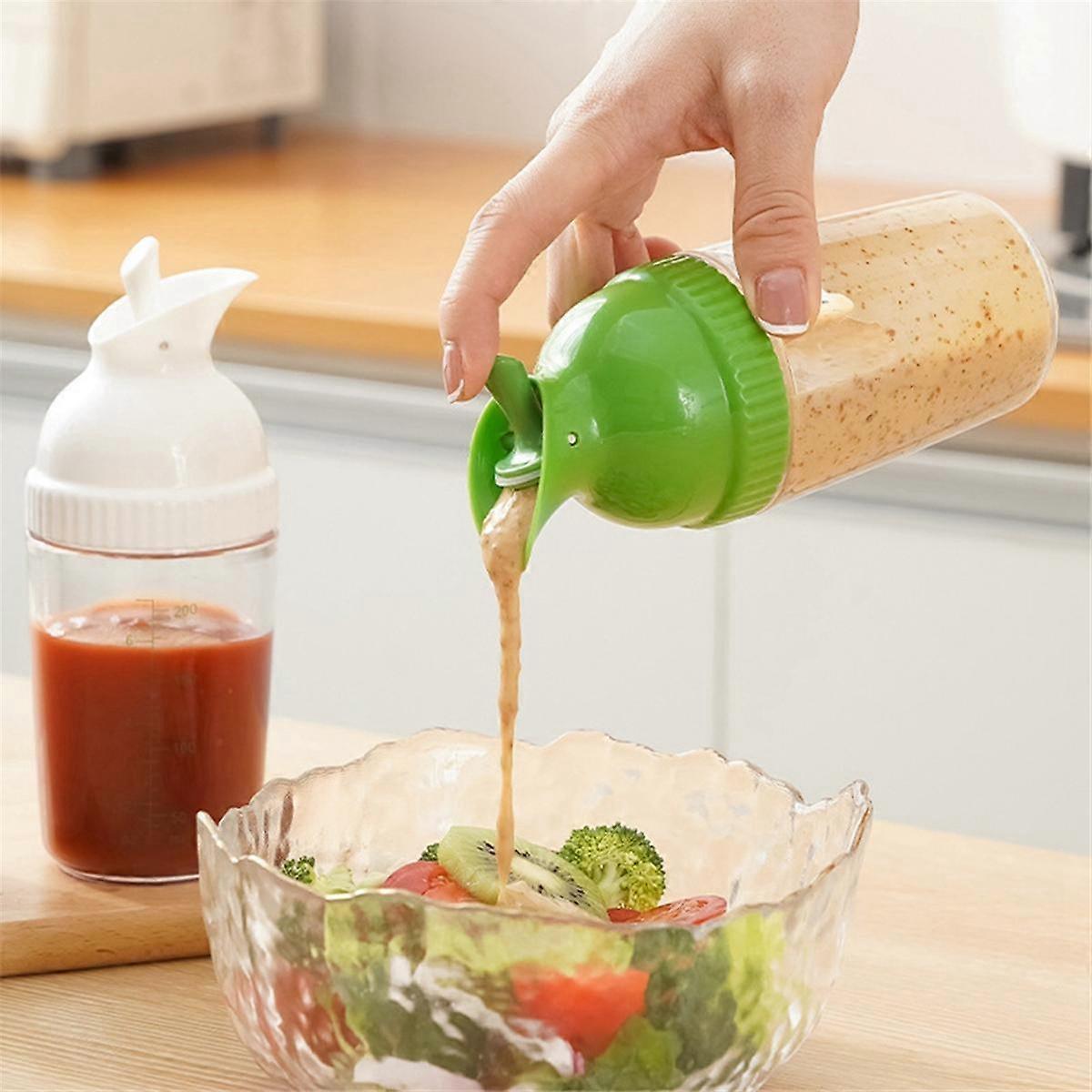 2pcs Salad Dressing Containers Leakproof Shaker Bottles with Lid for Kitchen Use - Image 2
