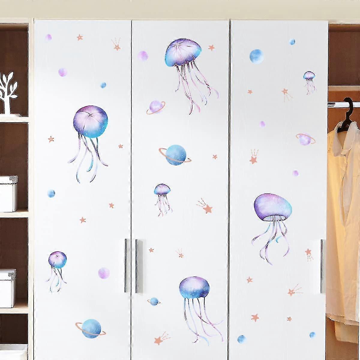 Yomaido Glow In The Dark Stickers, 4 Pcs Wall Stickers For babies Room, Luminous Jellyfish And Stars Stickers, Glow In The Dark Stars Ceiling - Image 5