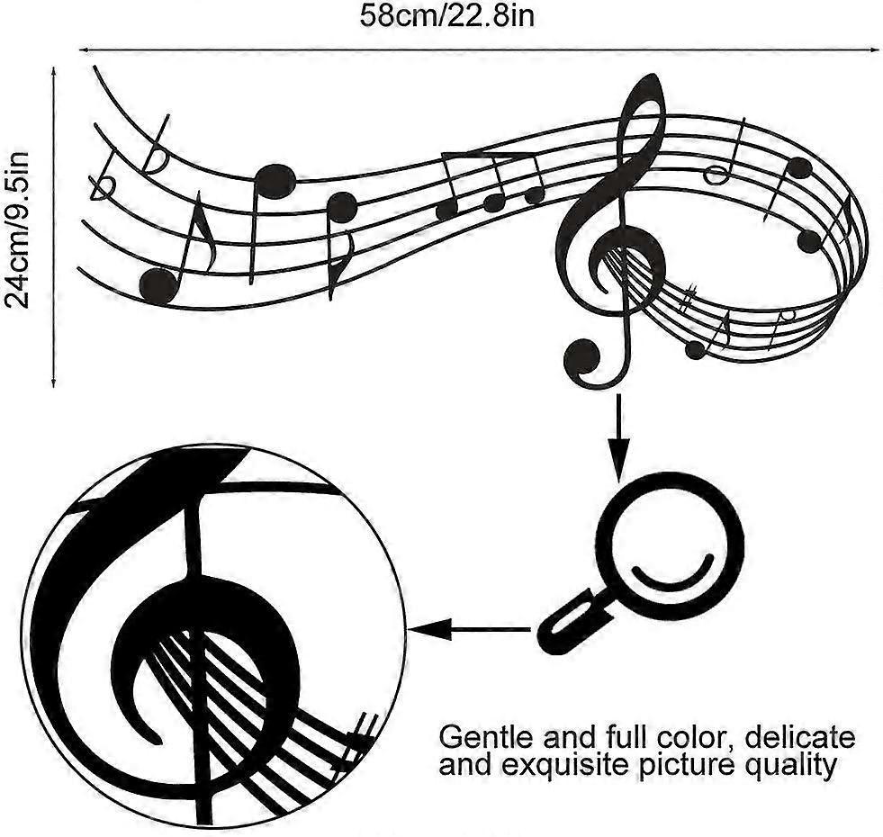 Music Notes Tab Wall Art Decor, Music Notes Wall Art Sticker Removable Vinyl Wall Decals - Image 2
