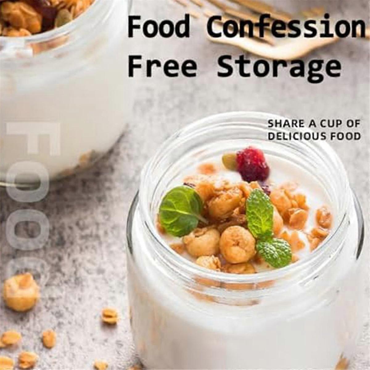 2pcs Oats Containers with Airtight Lids Wide Mouth Glass Mason Salad Jars Leakproof - Image 2