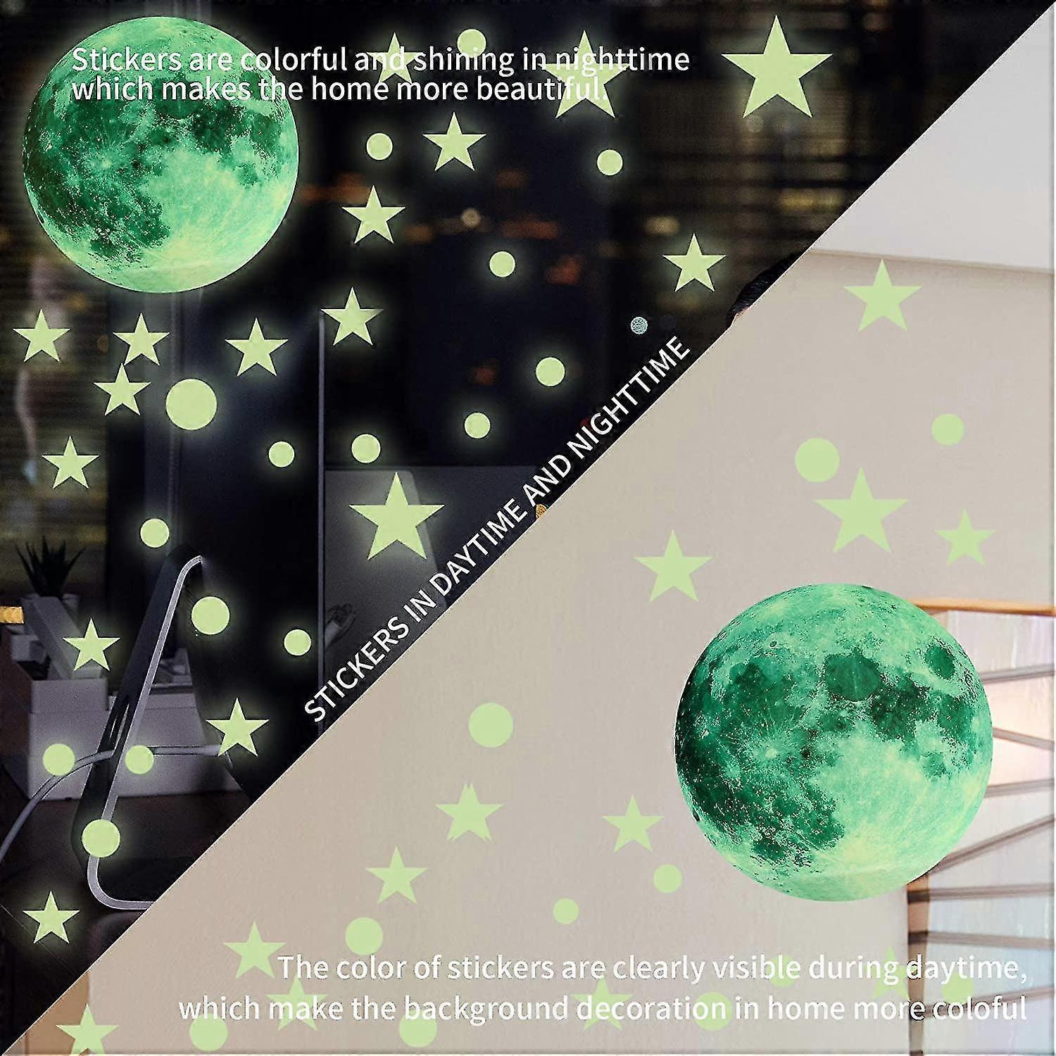 842pcs Wall Stickers Self-adhesive Luminous Stars, Stars And Moon Wall Stickers - Image 2