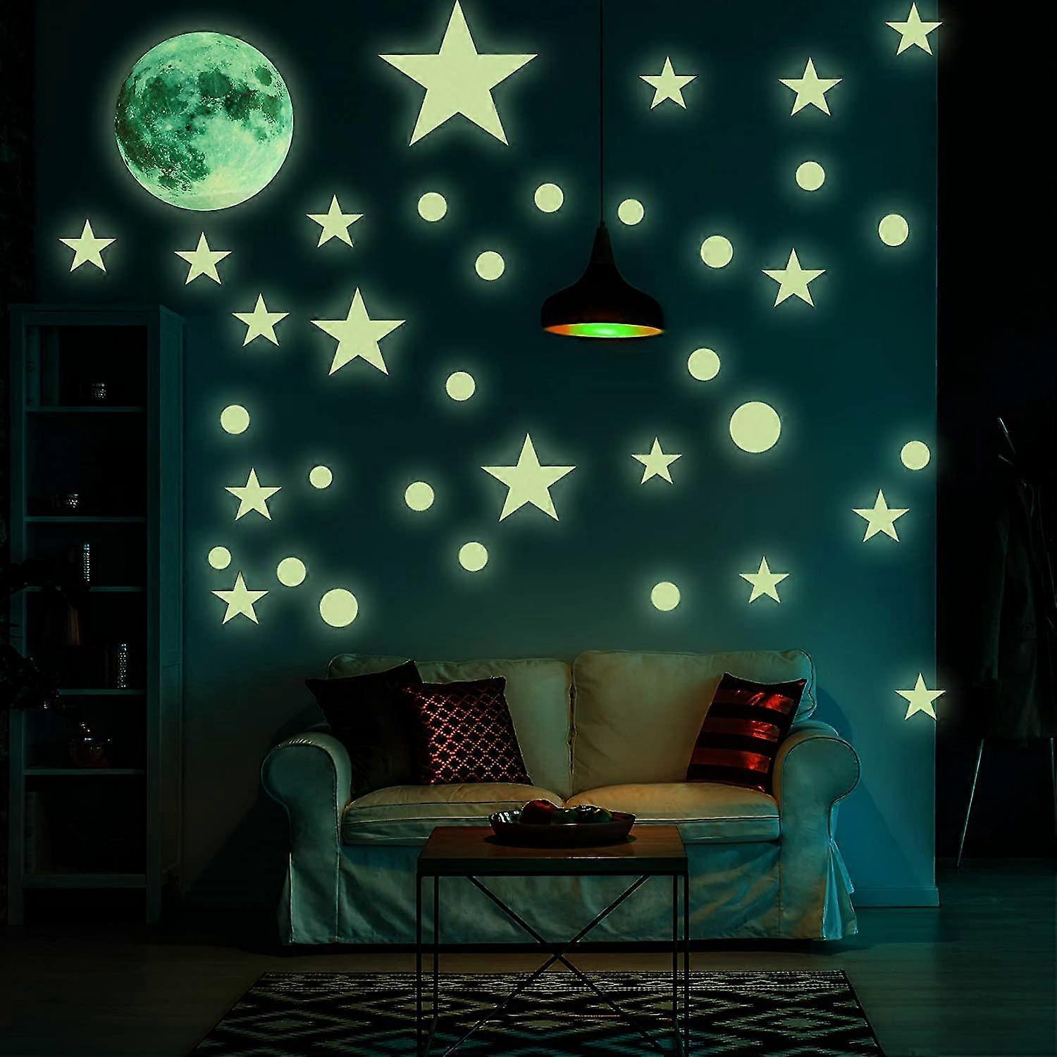 842pcs Wall Stickers Self-adhesive Luminous Stars, Stars And Moon Wall Stickers - Image 4