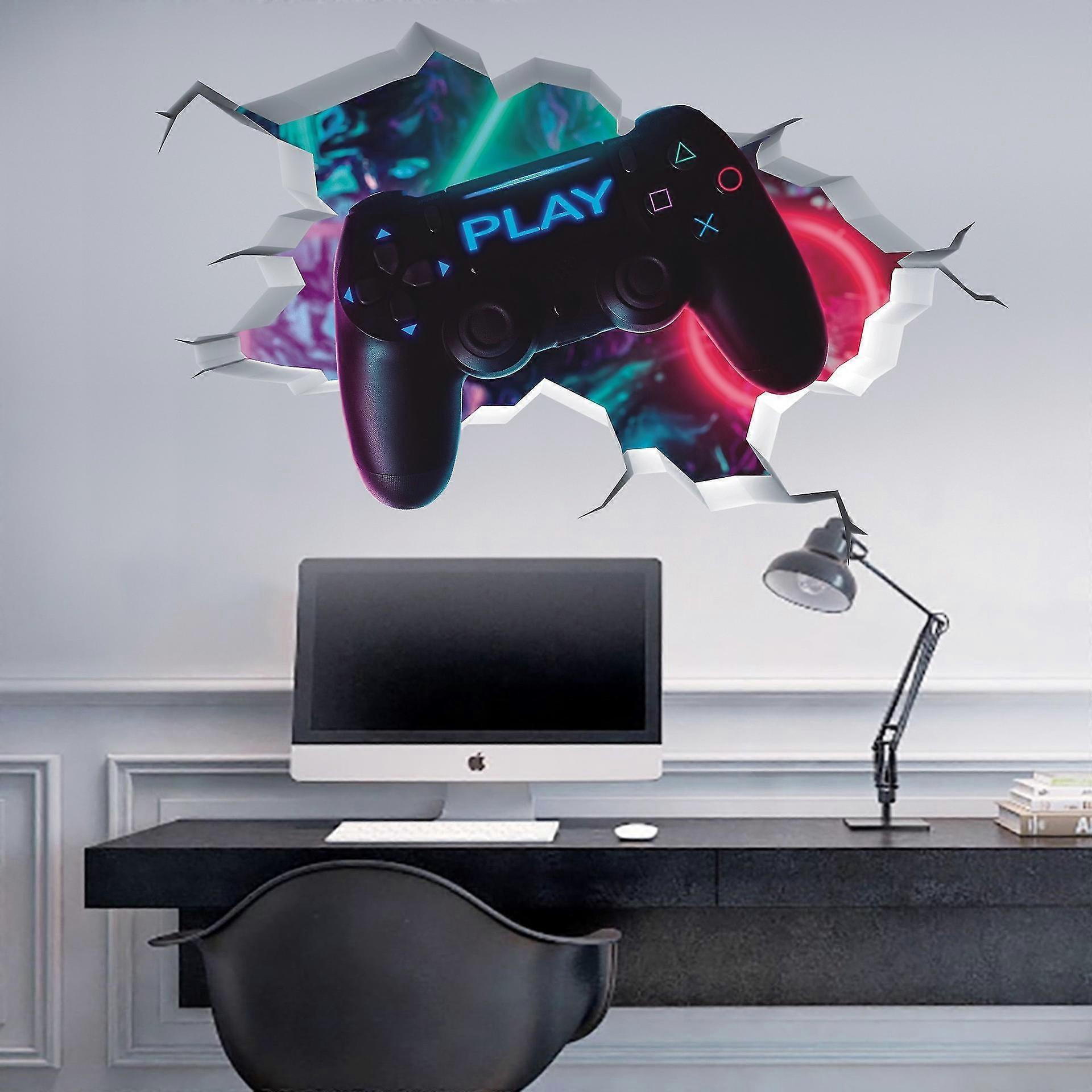 3d Gamer Wall Stickers32*50cm,gamer Wall Poster Decoration,boy Bedroom Wall Sticker,modern Living Room Decoration - Image 2