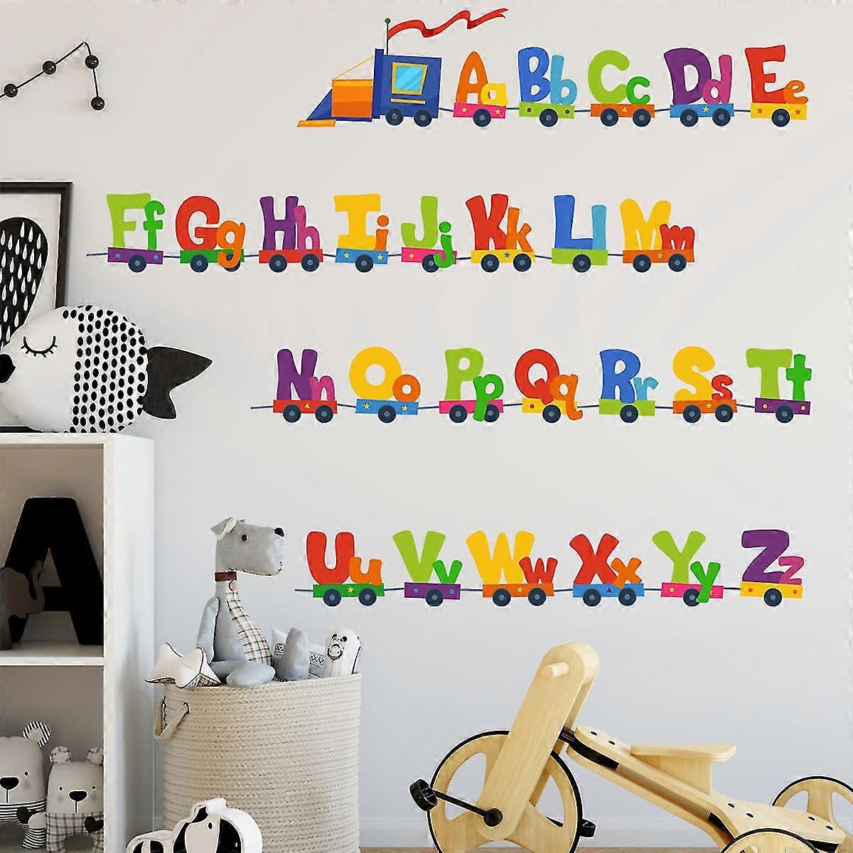 Colorful Animal Alphabet Abc babies Wall Stickers Peel And Stick Decals Removable Nursery Bedroom Living Room Art Murals - Image 1
