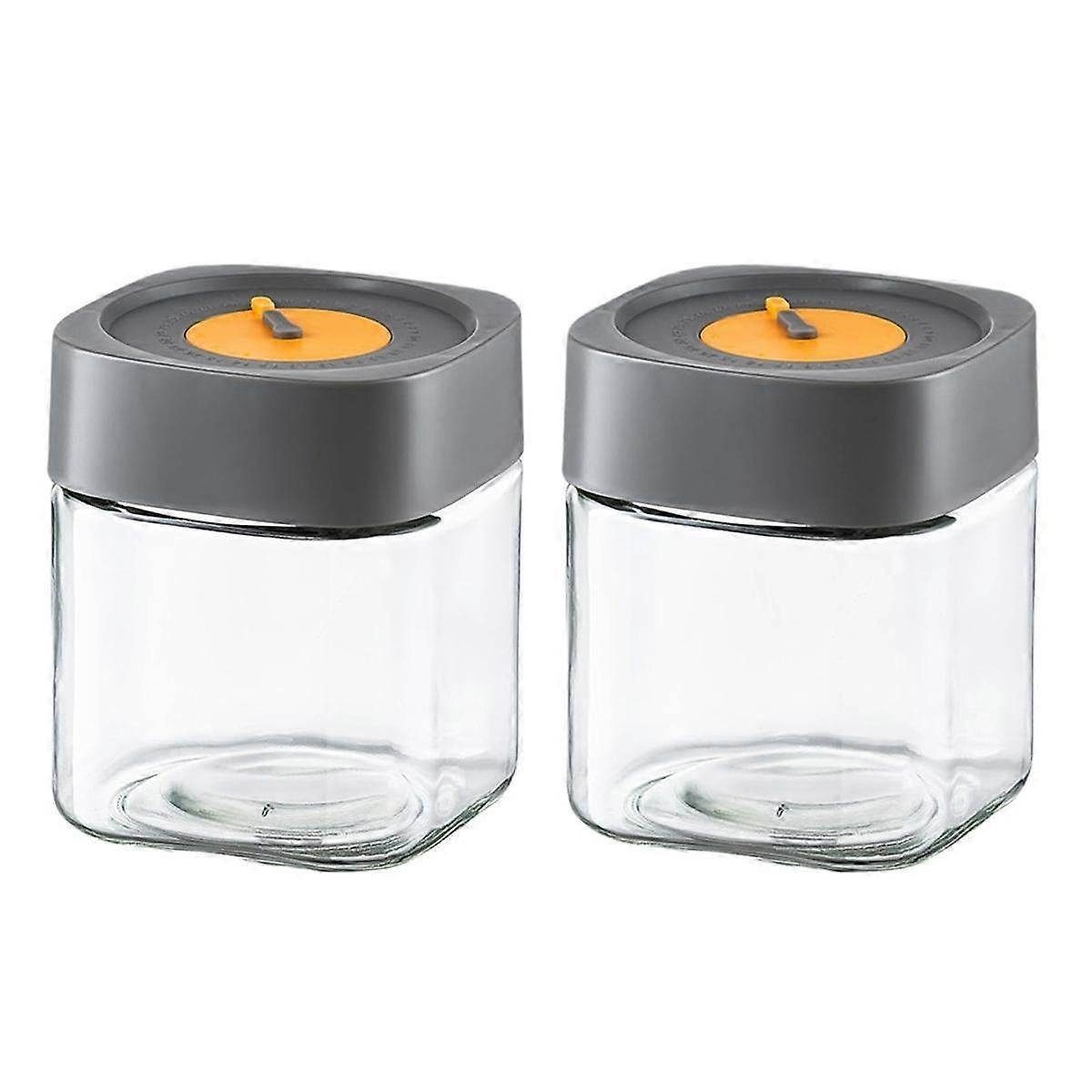 2pcs Glass Jars with Airtight Lids Overnight Oats Salad Food Storage Containers - Image 1