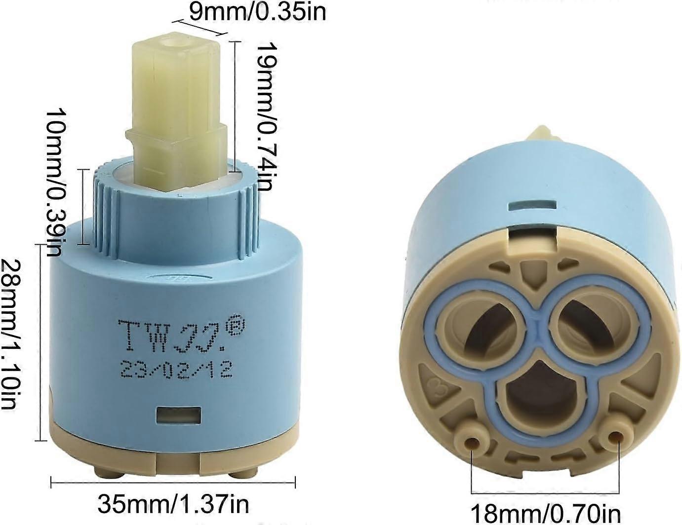 Faucet Cartridge, Ceramic Faucet Cartridge, Replacement Faucets, Replacement Inner Cartridge for Kitchen Bathroom Faucet (35mm) - Image 2