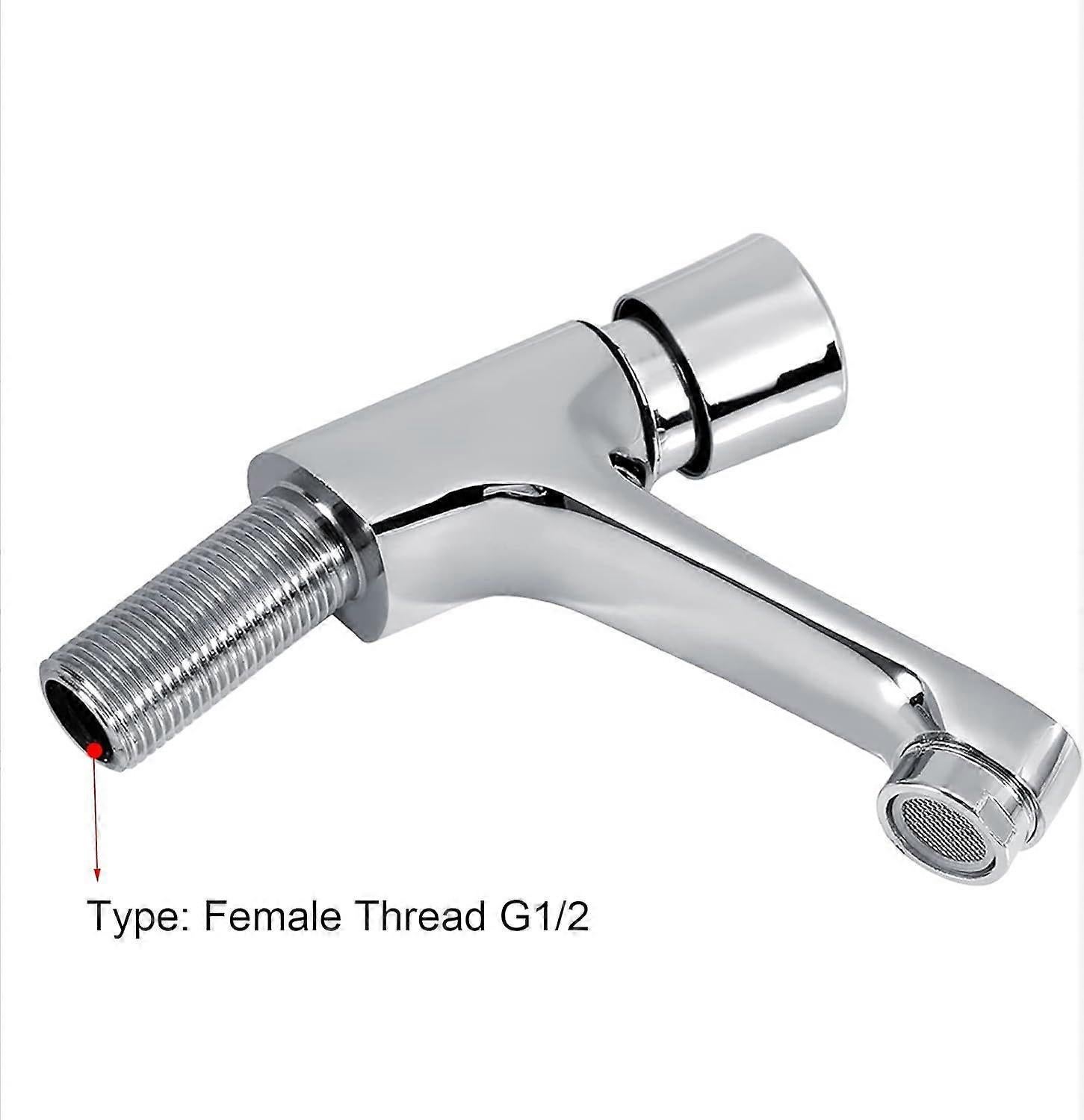 Time Delay Push Faucet, Cold Water Push Faucet Bathroom Sink Faucets Bathroom Faucet Cold Water Hand Wash Faucet for Bathroom and Kitchen - Image 2