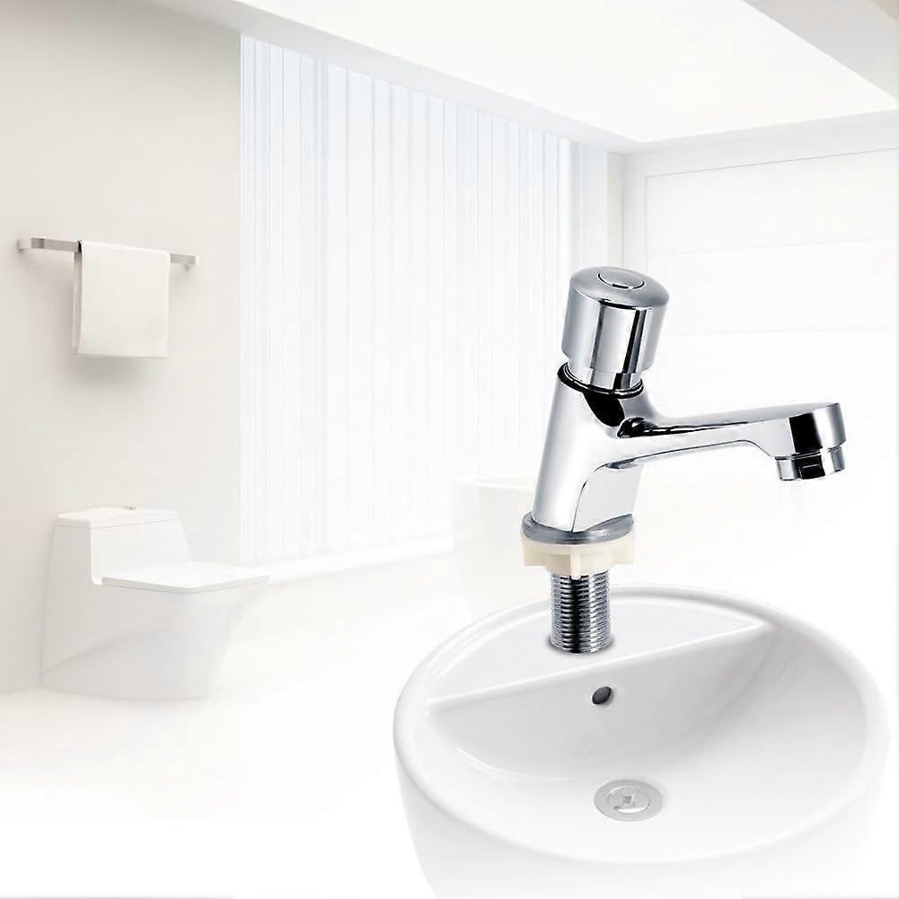 Time Delay Push Faucet, Cold Water Push Faucet Bathroom Sink Faucets Bathroom Faucet Cold Water Hand Wash Faucet for Bathroom and Kitchen - Image 5