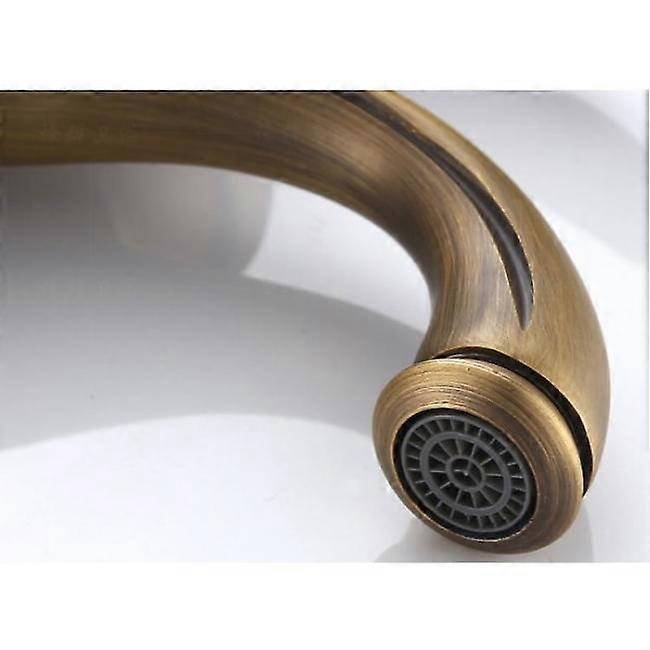 Bathroom Sink Faucet Nostalgia Brushed Brass Bathroom Faucet - Image 3