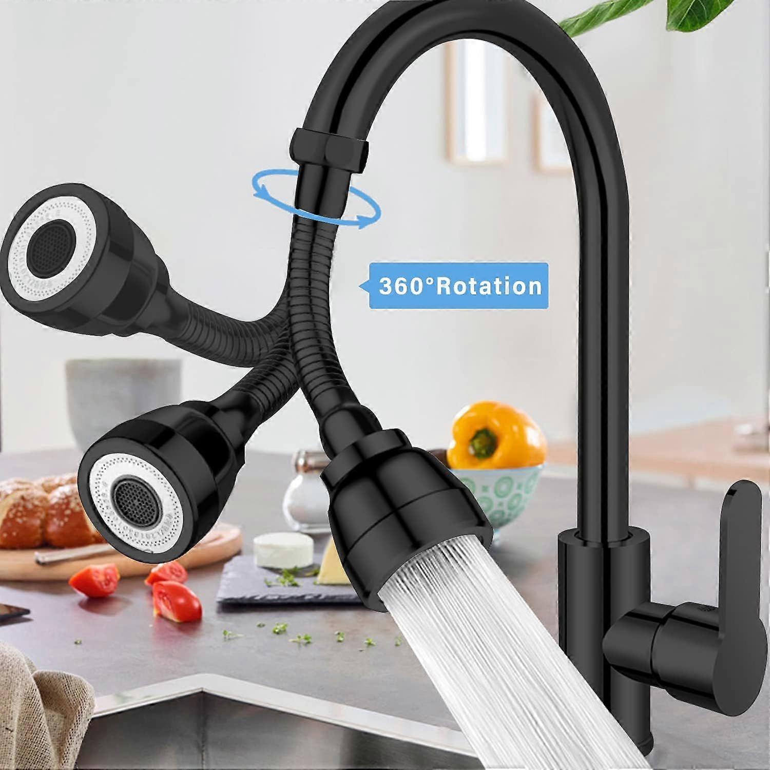 3 Modes 360 Swivel Faucet Extension, Swivel Faucet Aerators, Kitchen Sink Spray Head, Extension Faucet Adapter, Kitchen Faucet Nozzle, Brass Body - Image 3