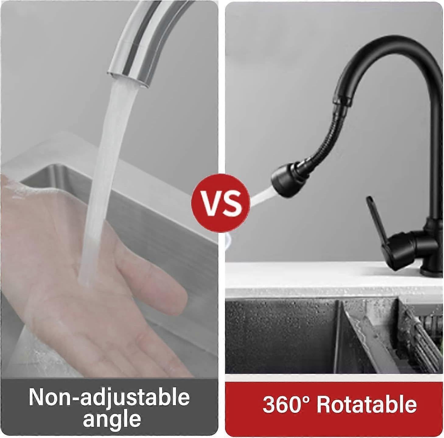 3 Modes 360 Swivel Faucet Extension, Swivel Faucet Aerators, Kitchen Sink Spray Head, Extension Faucet Adapter, Kitchen Faucet Nozzle, Brass Body - Image 5