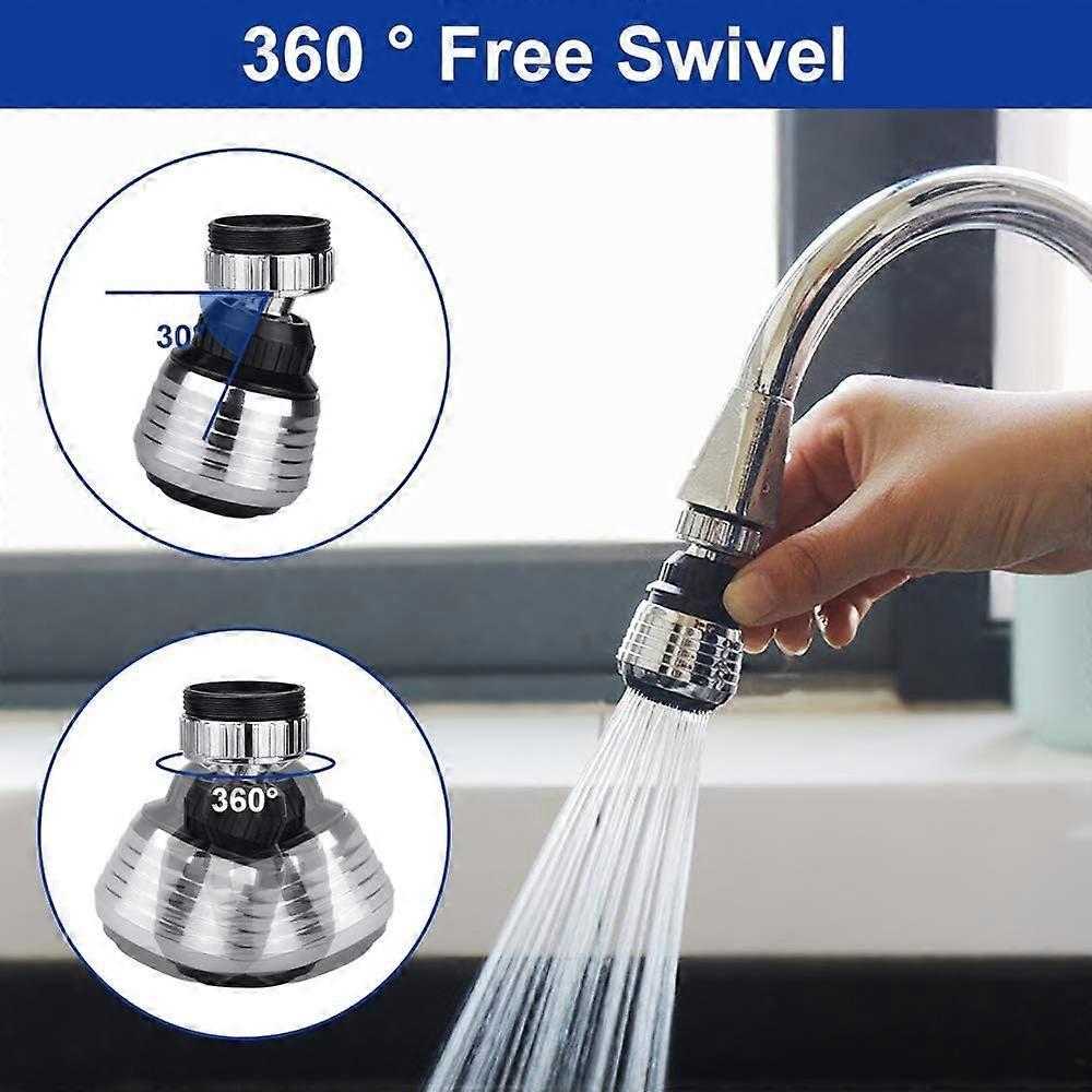 2 Pieces Kitchen Faucet Nozzle Faucet Aerator 360 Swivel Kitchen Faucet Head 2 Modes Kitchen Faucet Aerator with Nozzle Adapters for Kitchen, Bathroom - Image 3