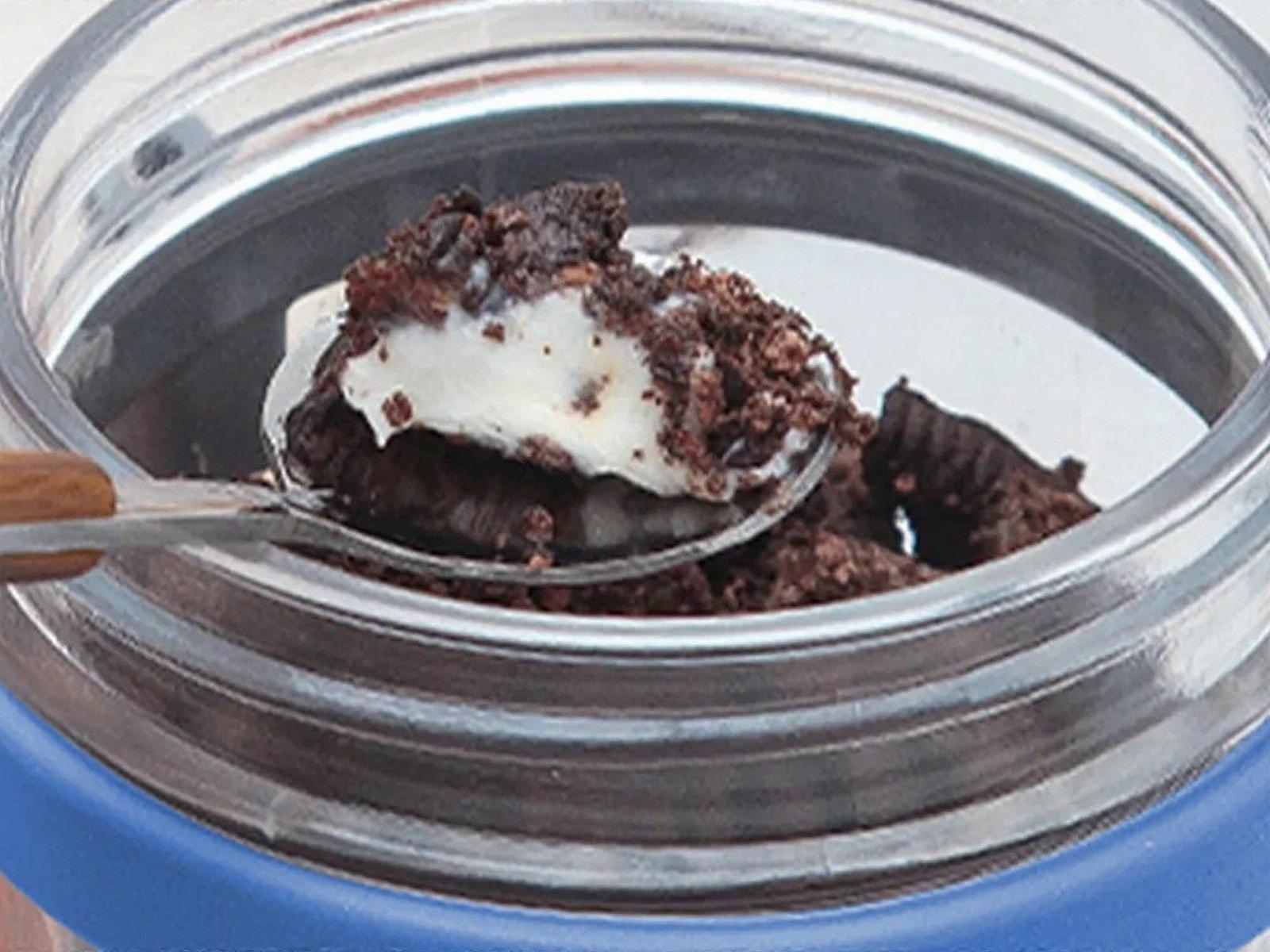 1pc 350ml Glass Oats Container with Lid & Spoon Salad Jar Cup Blue - Image 5