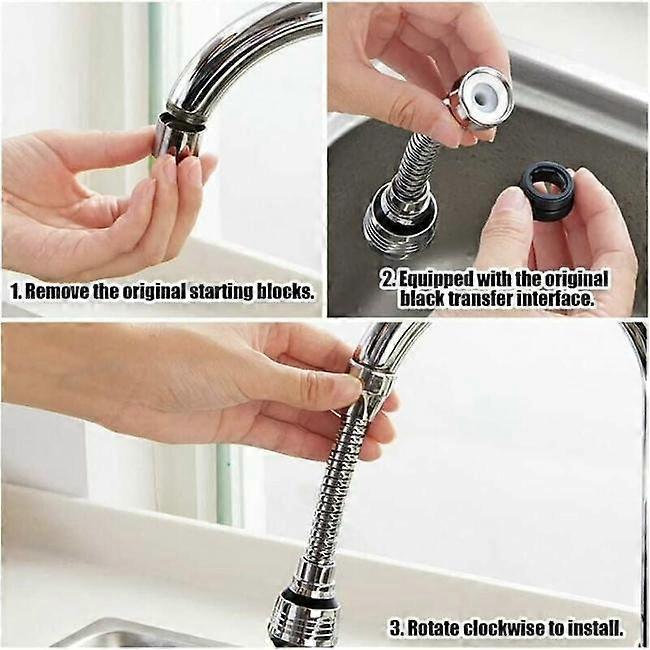 2 Piece Swivel Faucet, 360 Degree Swivel Kitchen Faucet, 2 Mode Adjustable Shower Head, Filter Sprayer, Kitchen Aerator, Kitchen Faucet, Faucet Extend - Image 3